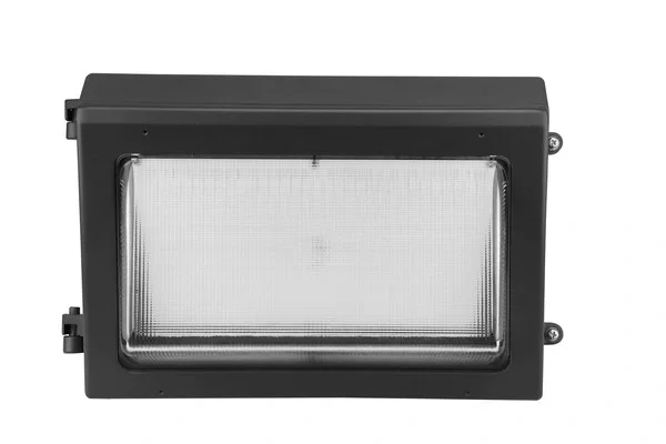 Commercial LED Wall Pack Fixture, Bronze Finish, Clear Glass Lens, Tunable Wattage - view 2