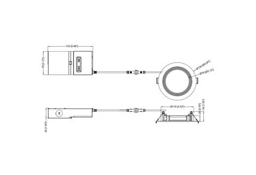 Commercial Slim Downlight 4in, 13W, Lumen Select 660/820/1075lm, 2700-5000K, Color Selectable Baffle...