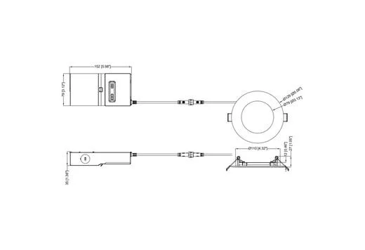 Commercial Slim Downlight 4in, Lumen Select 660/820/1075lm, Color Selectable Smooth Trim, Dimmable - view 3