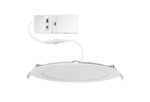 Commercial Slim Downlight 6in, Lumen Select 820/1100/1230lm, Color Selectable Smooth Trim, 120-277V, Dimmable TRIAC/E...