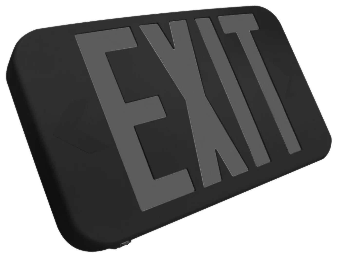 Compact Thermoplastic Exit Sign, 2 Faces, Red Letters, White Housing, NiCd Battery, Universal Single...