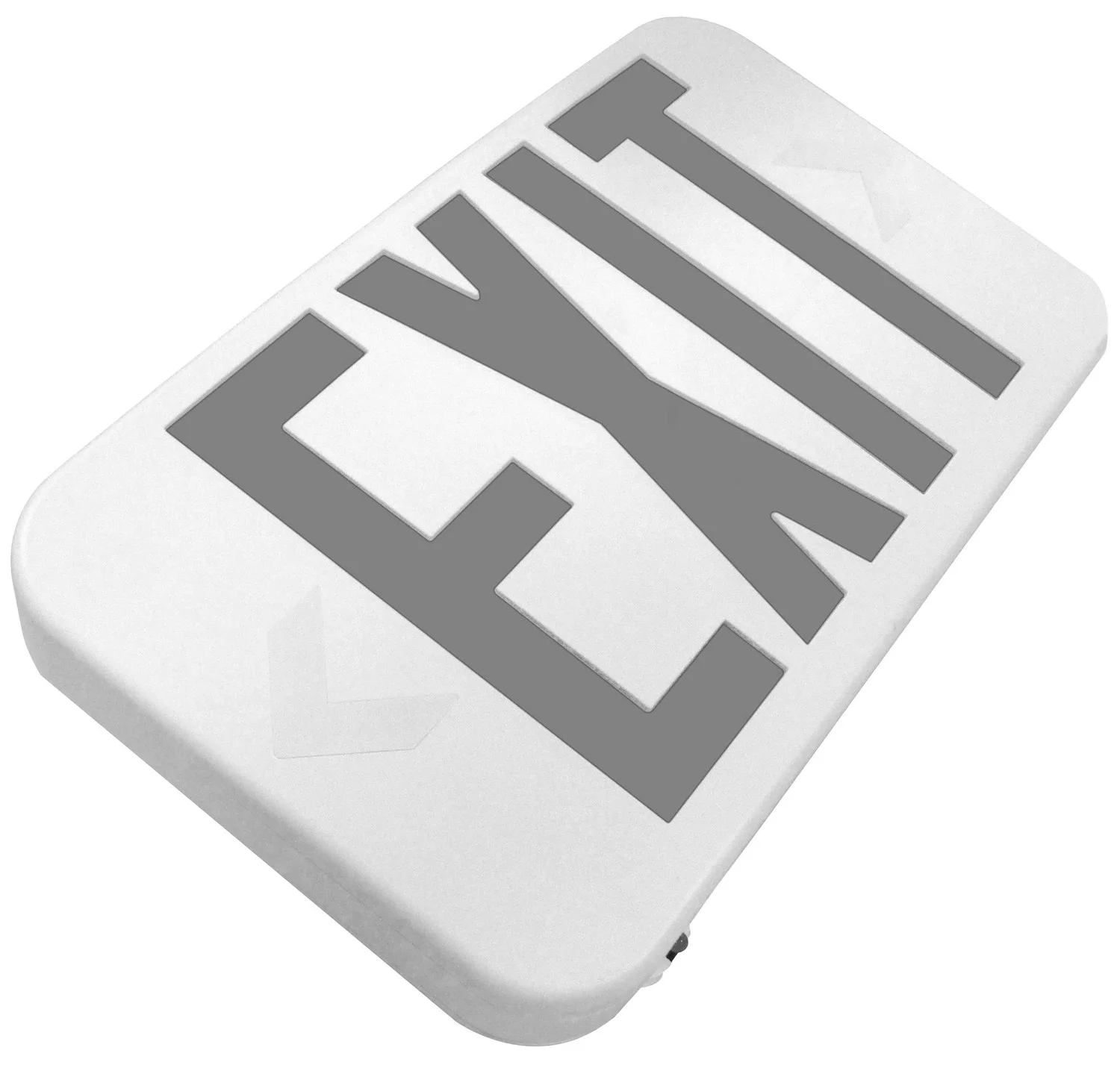 Compact Thermoplastic Exit Sign, 2 Faces, Red Letters, White Housing, NiCd Battery, Universal Single...
