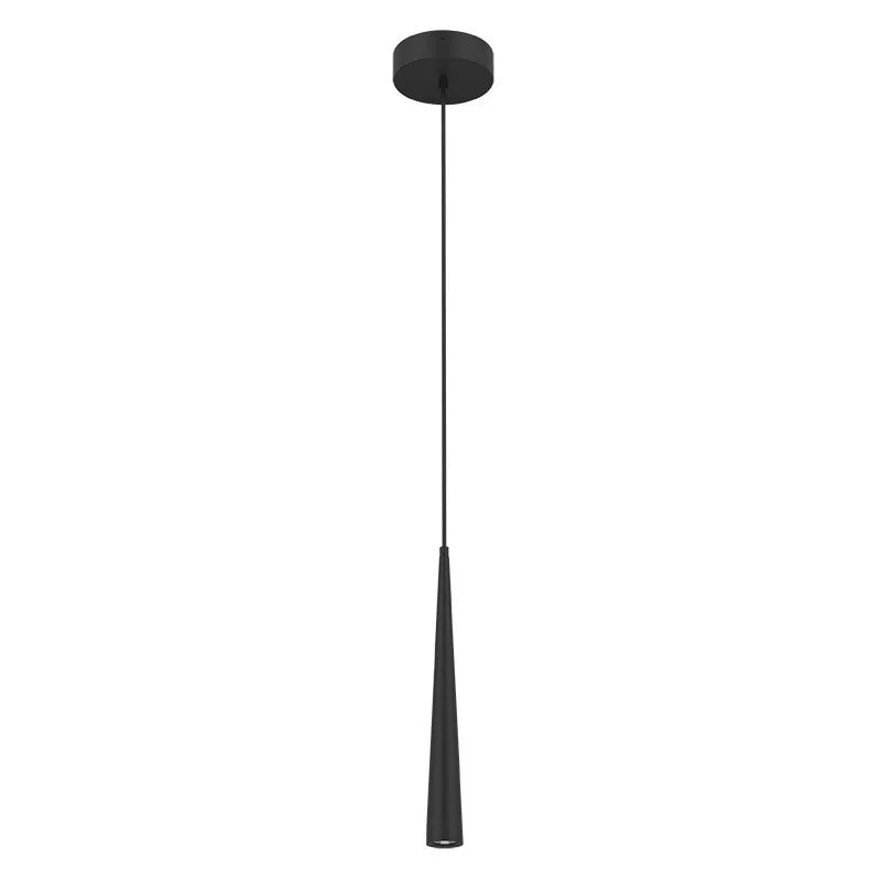 CONE-SHAPE Pendant Cylinder 16in X 2", 5FT Cord, Select 3/6/9W, 30/40/50K, 0-10V Or Triac, Damp Loc