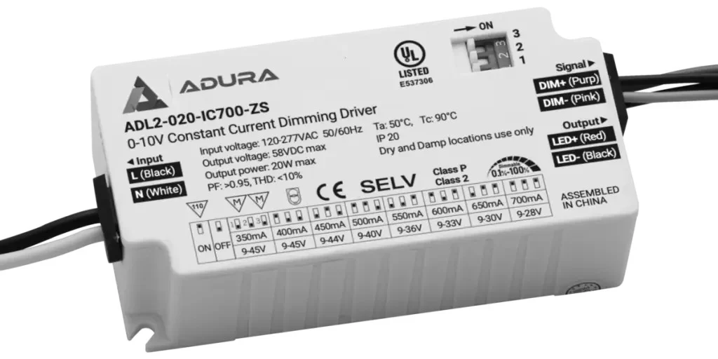 Constant Current Isolated LED Driver, 0-10V Dimming, 350-700mA, 20W