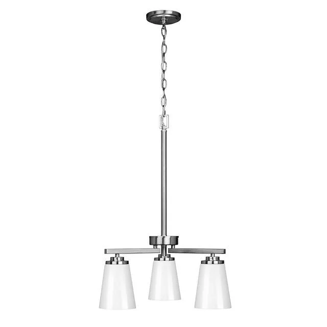 Craydon Chandelier, 3-Light, Clear Glass, Black/Brushed Nickel/Aged Brass, 120V - view 2