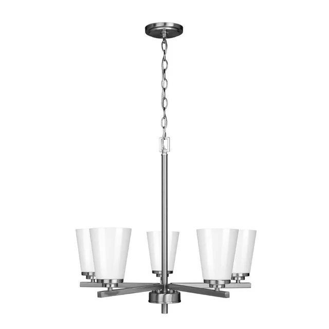 Craydon Chandelier, 5-Light, Clear Glass, Black|Brushed Nickel|Aged Brass
