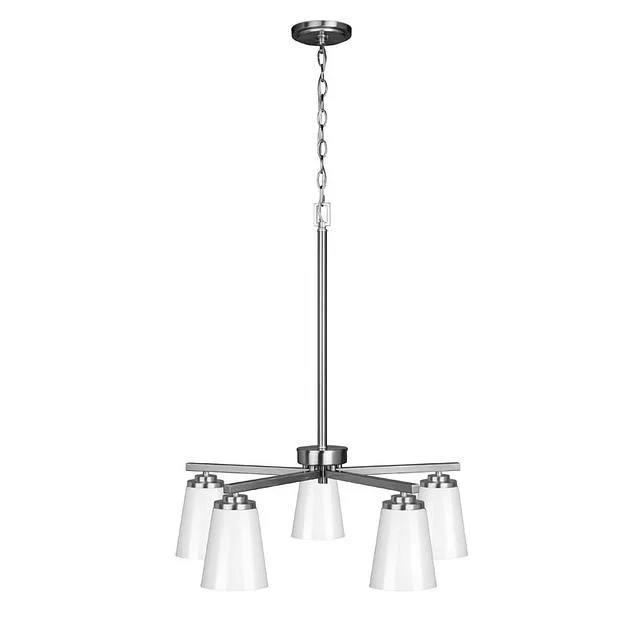Craydon Chandelier, 5-Light, Clear Glass, Black|Brushed Nickel|Aged Brass - view 2