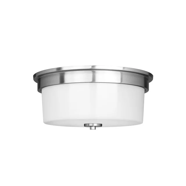 Craydon Flush Mount, 2-Light, Clear Glass, Black|Brushed Nickel|Aged Brass