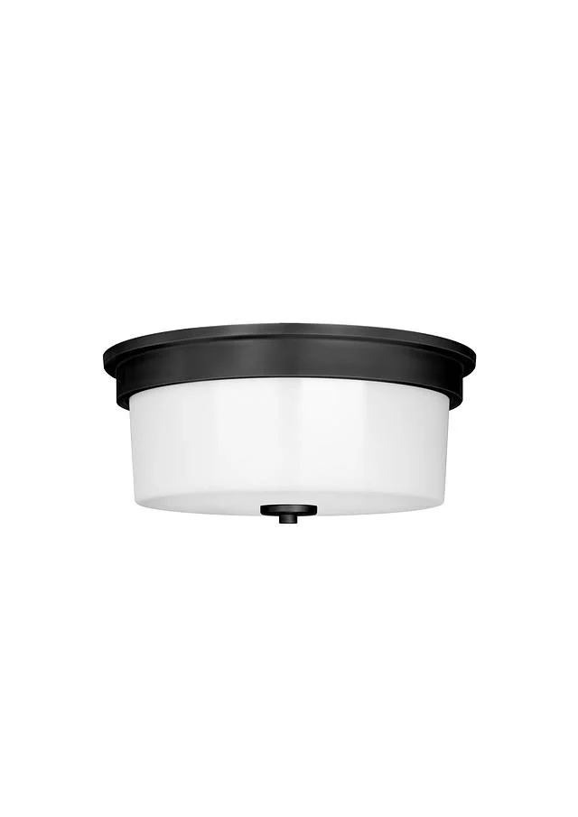 Craydon Flush Mount, 2-Light, Clear Glass, Black|Brushed Nickel|Aged Brass - view 2