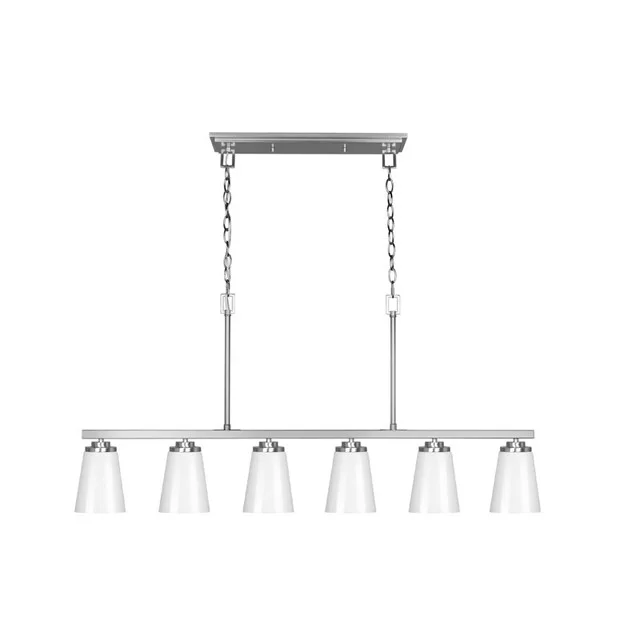 Craydon Island Light, 6-Light, Clear Glass, Black|Brushed Nickel|Aged Brass