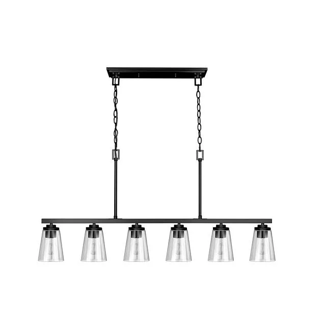 Craydon Island Light, 6-Light, Clear Glass, Black|Brushed Nickel|Aged Brass - view 2