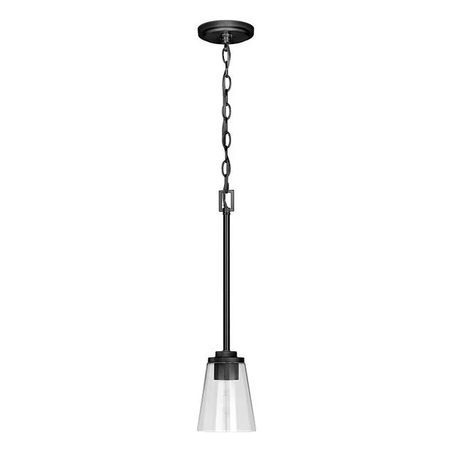 Craydon Pendant, 1-Light, Frosted White Glass, Black|Brushed Nickel|Aged Brass