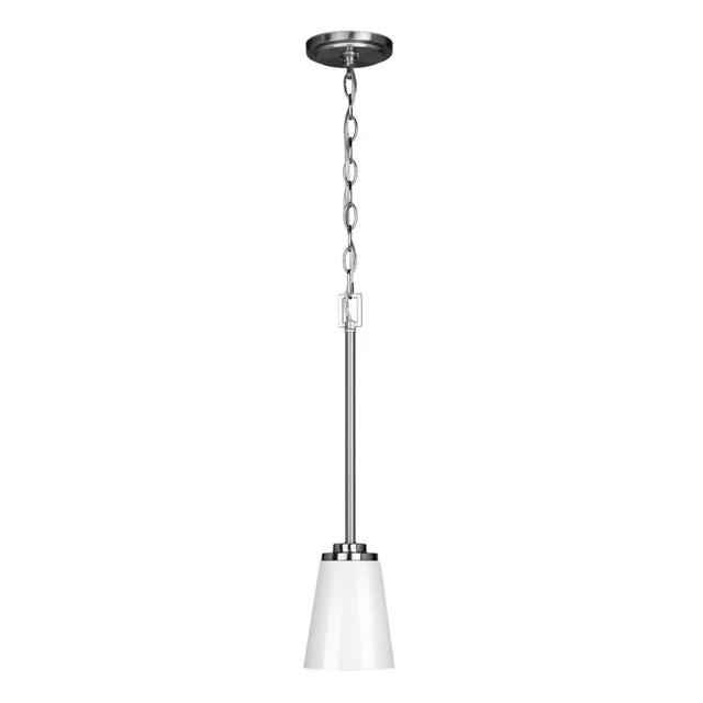Craydon Pendant, 1-Light, Frosted White Glass, Black|Brushed Nickel|Aged Brass - view 2