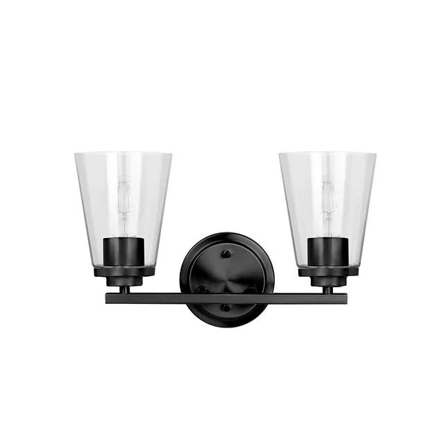 Craydon Vanity, 2-Light, Clear Glass, Black|Brushed Nickel|Aged Brass, 120V - view 2