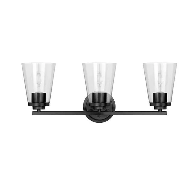 Craydon Vanity, 3-Light, Clear Glass, Black|Brushed Nickel|Aged Brass - view 2