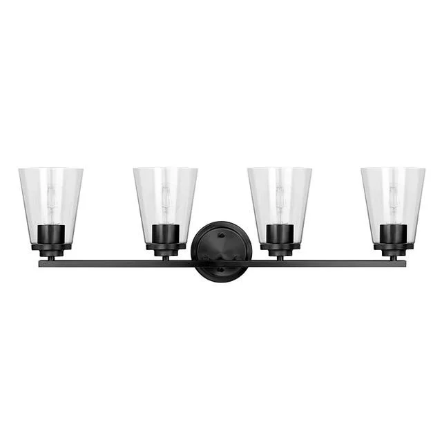 Craydon Vanity, 4-Light, Clear Glass, Black|Brushed Nickel|Aged Brass - view 2