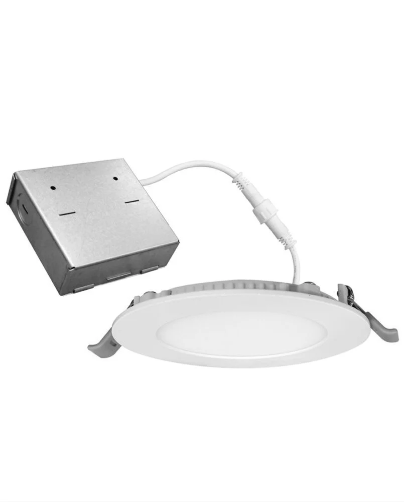 Cyber Tech Lighting 6" LED Slim Recessed Down Light with J-Box, 12W, 120VAC, Selectable 2700K|3000K|3500K|4000K|5000K...