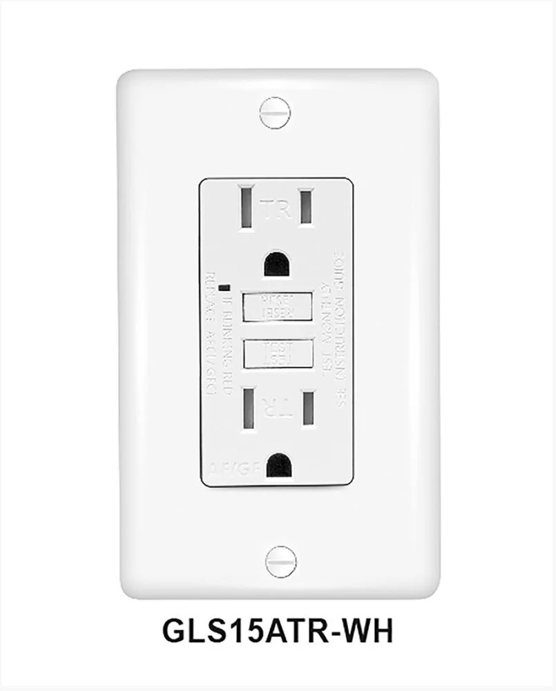 Cyber Tech Lighting GLS15ATR-WH-3PK, 15 Amp, Tamper Resistant, Self-Testing GFCI Outlet, White, 3 Pack