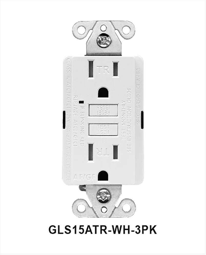 Cyber Tech Lighting GLS15ATR-WH-3PK, 15 Amp, Tamper Resistant, Self-Testing GFCI Outlet, White, 3 Pack - view 2