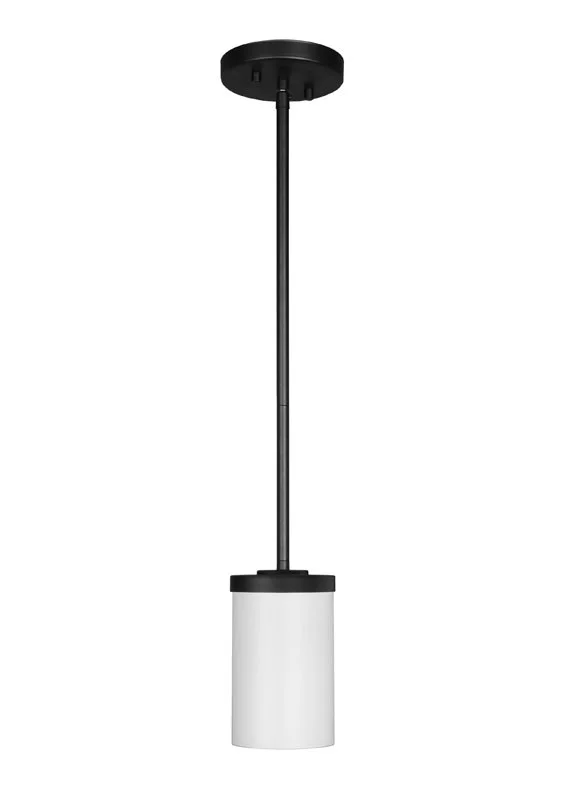 Daudlin Pendant, 1-Light, Frosted White Glass, Black|Brushed Nickel|Aged Brass - view 2