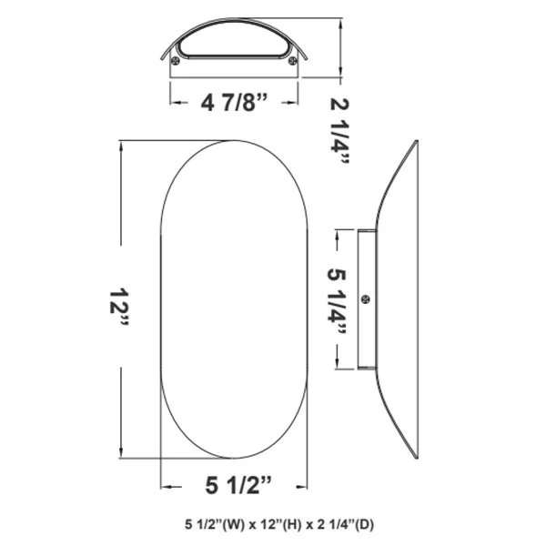Decorative 12" Tunnel Sconce 2X12W 5CCT 120-277V TRIAC And 0-10V - view 2
