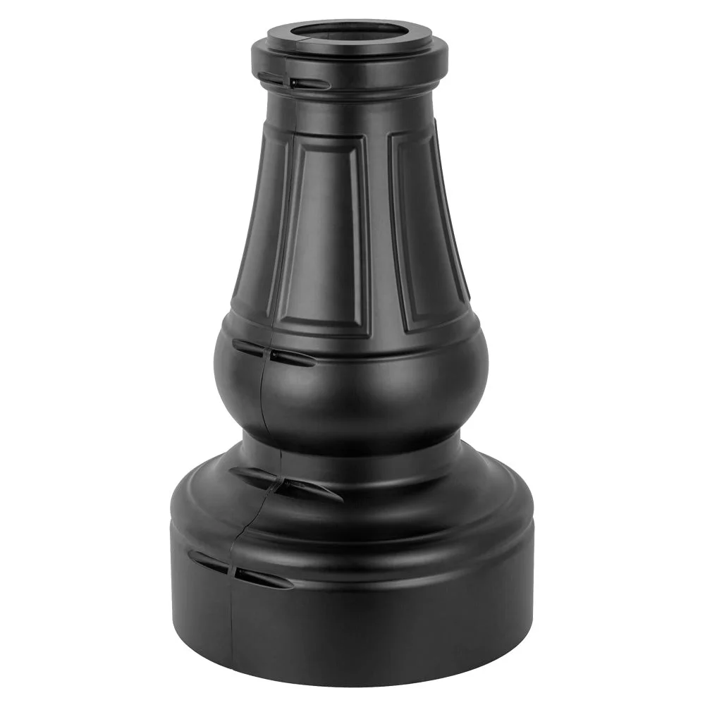 4 inch Decorative Aluminum Base Cover, Round Light Pole, 17" Height, 2.7" Diameter