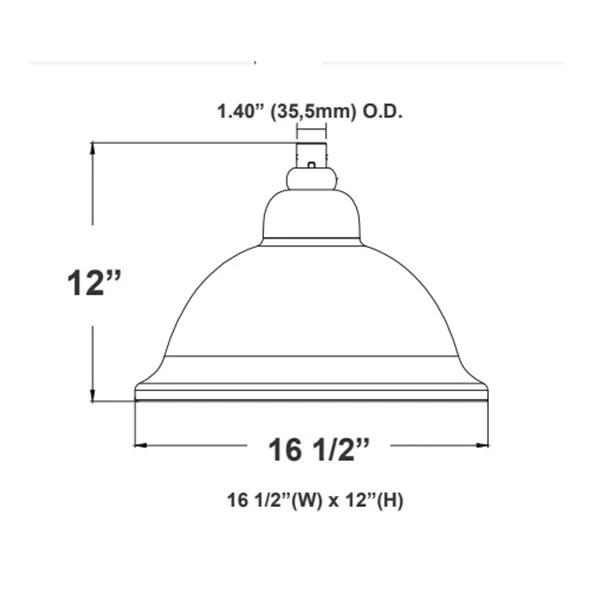 Decorative Area Bell Model A 16in 50/80/100W 30/40/50K 130LM/W 100-347V Black - view 2