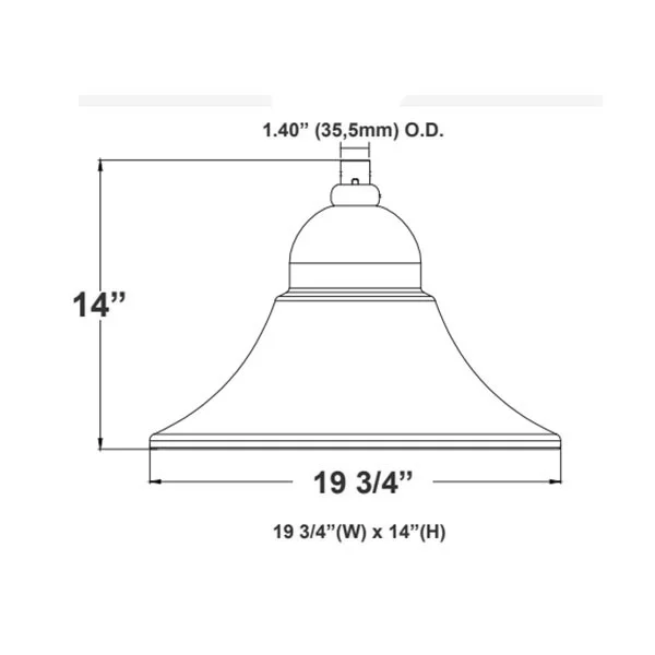 Decorative Area Bell Model B 20in 50/80/100W 30/40/50K 130LM/W 100-347V Black - view 2