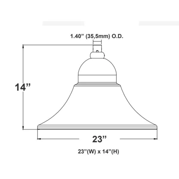 Decorative Area Bell Model B 23in 80/100/150W 30/40/50K 130LM/W 100-347V Black - view 2