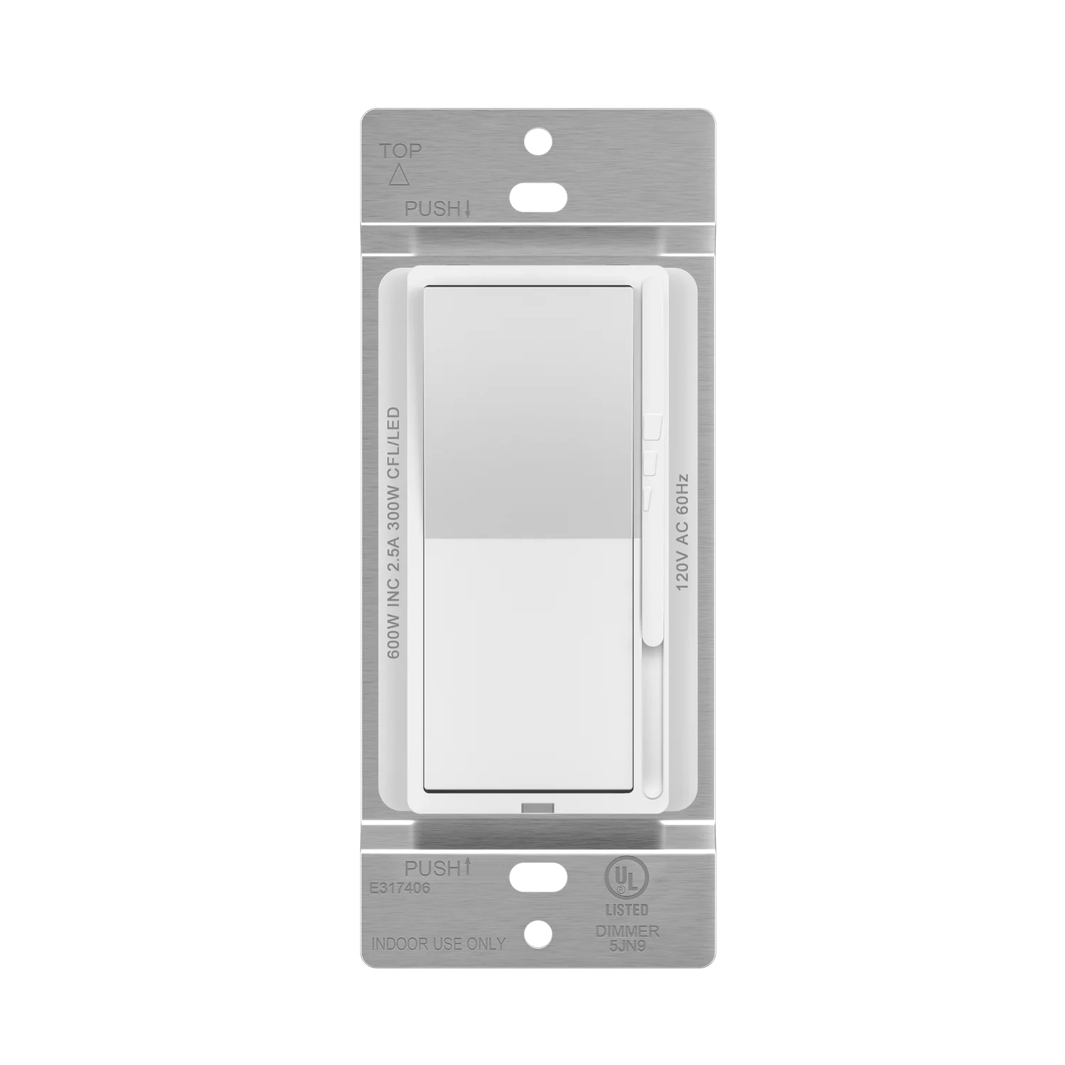 Decorator Dimmer Wall Switch, Single Pole & 3-Way, LED/CFL, Incandescent, Black