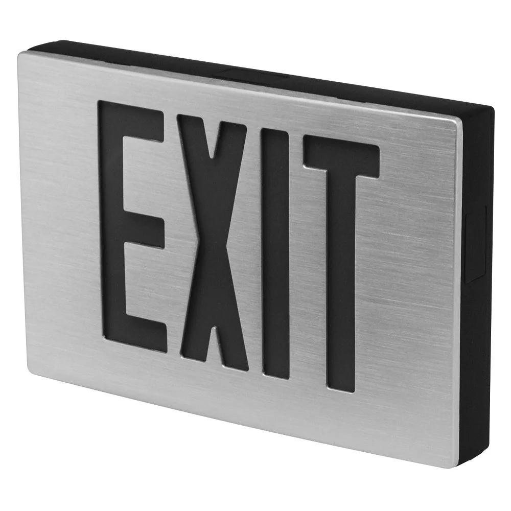 Die-Cast Aluminum Exit Sign, Double Face with Battery Backup Options