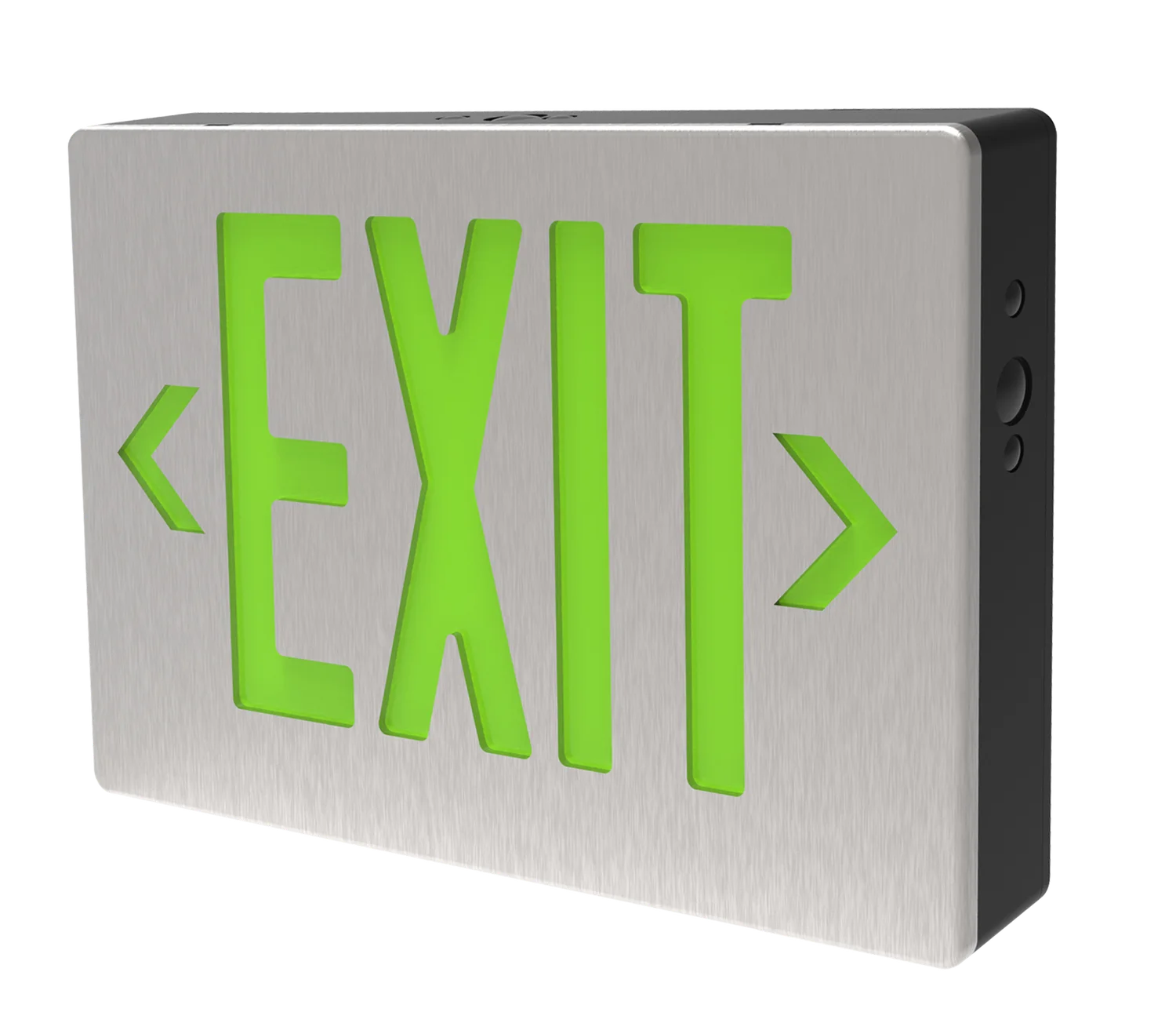 Die Cast Double Face Exit Sign, Brushed Aluminum Housing - view 2