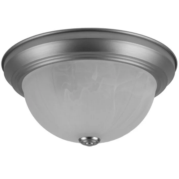 Dome, Brushed Nickel, Alabaster Lens, Ø 11-2/5", 6-1/4"