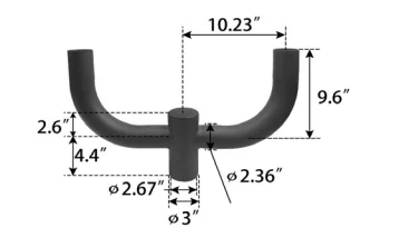 WSD LED Inc. Double 180° Horizontal Bull Horn