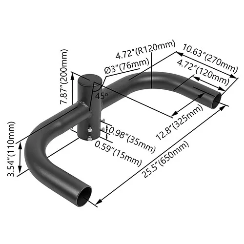 Double 180° Horizontal Tenon Adapter - view 3
