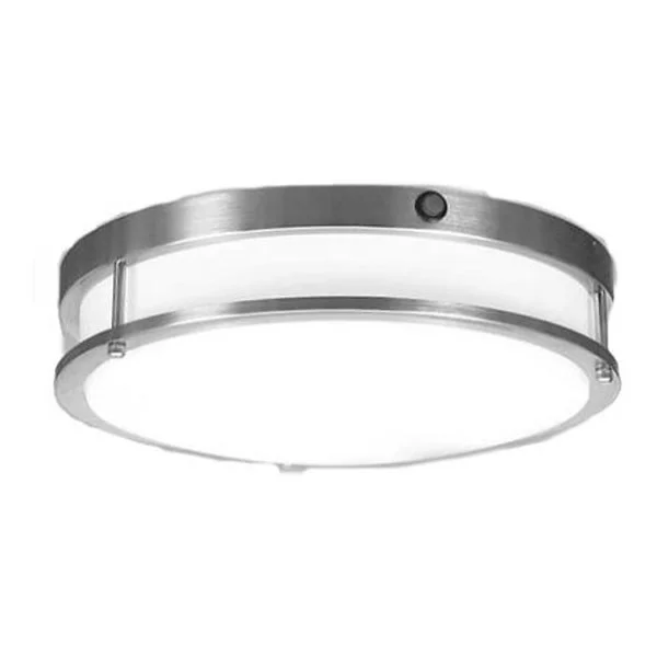Double Ring Flush Mount Ceiling Light, 12 In. 16W Round, CCT Selectable, Emergency Battery Installed