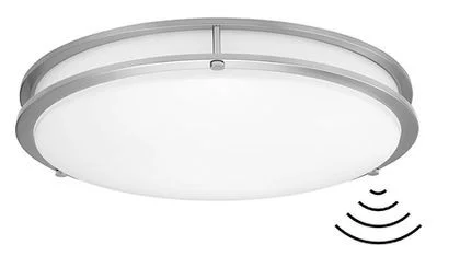 Double Ring Flush Mount Ceiling Light, 12", 16W, CCT Selectable, Motion Sensor