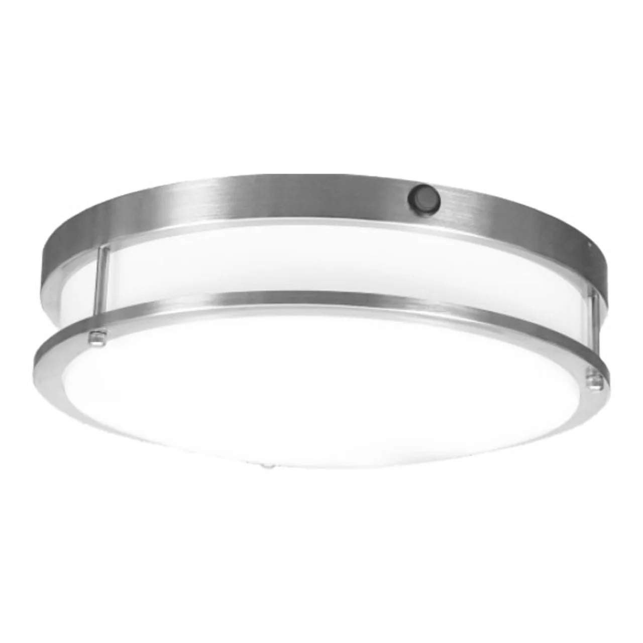 Double Ring Flush Mount Ceiling Light, 14 In. 22W Round, CCT Selectable, Emergency Battery Installed