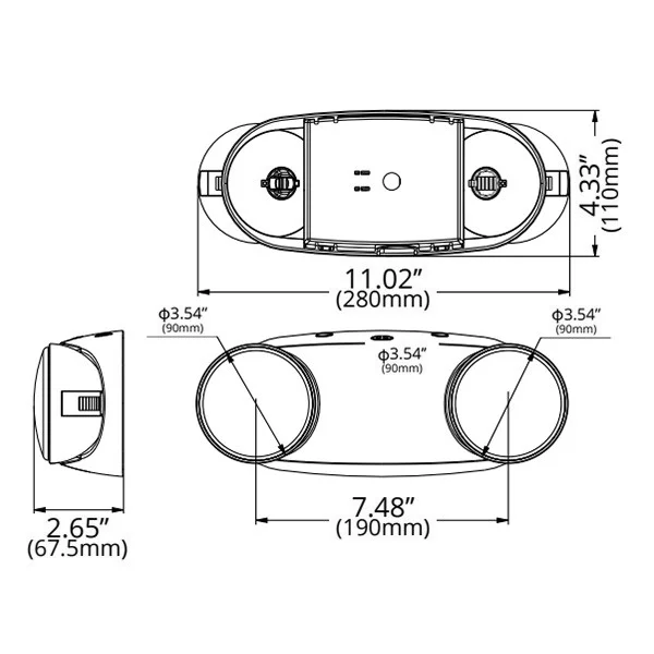 Dual Head Emergency Light, White, With Remote Load - view 2