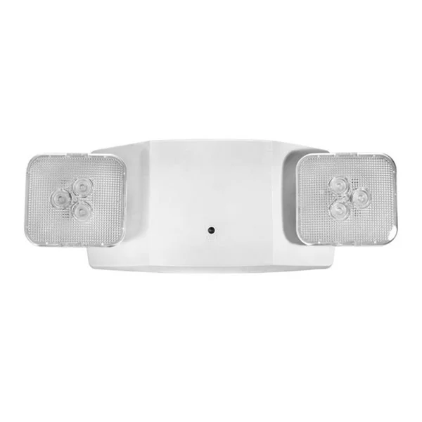 Dual Head LED Emergency Light, White, Self-Testing