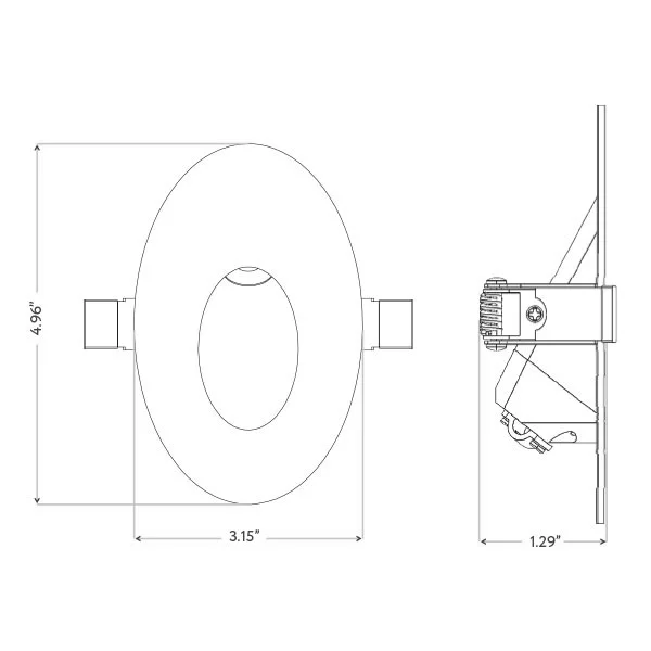 Eclipse Steplight Series Oval Clip-In Steplight, 5W, 120V, 5CCT, White, Triac Dimming - view 2