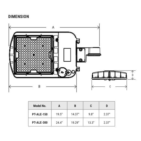 Economy Area Light, 300W, 30K/40K/50K, Type III Optics, Bronze - view 2