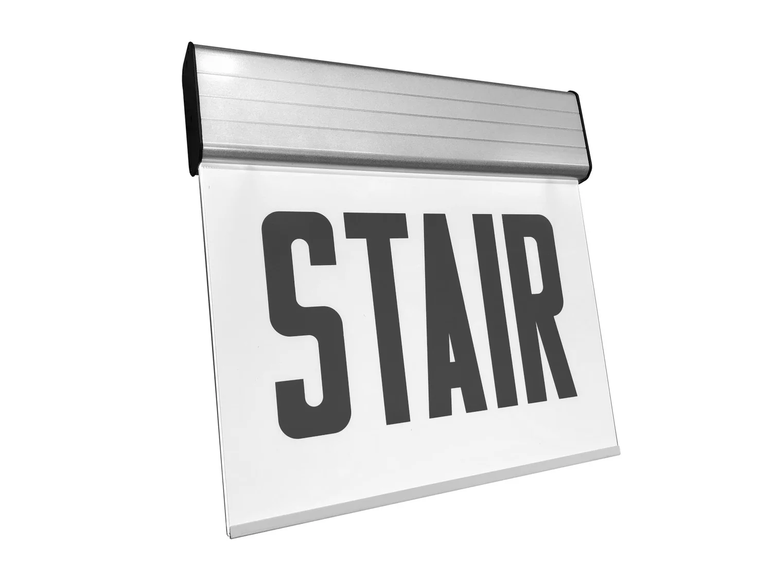 Edgelit Aluminum Exit Sign, Single Face, Red Letters, White Housing, Battery Backup - view 3