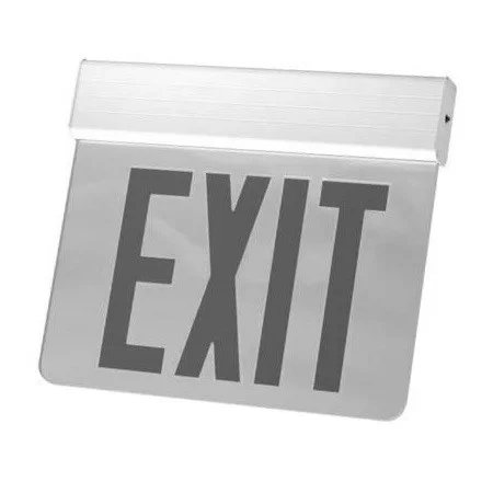 Edgelit Aluminum Exit Sign, New York City Compliant, Single Face
