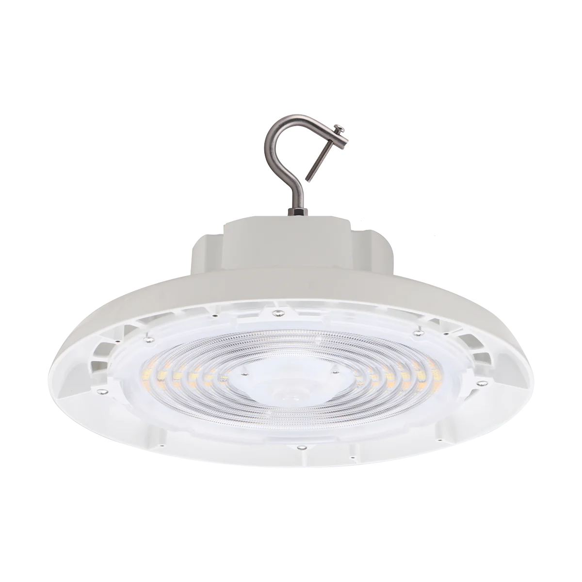 EiKO BAYE3 Round High Bay, PowerSet 150/130/100W, FieldCCeT 3500K/4000K/5000K, 120-277V, White