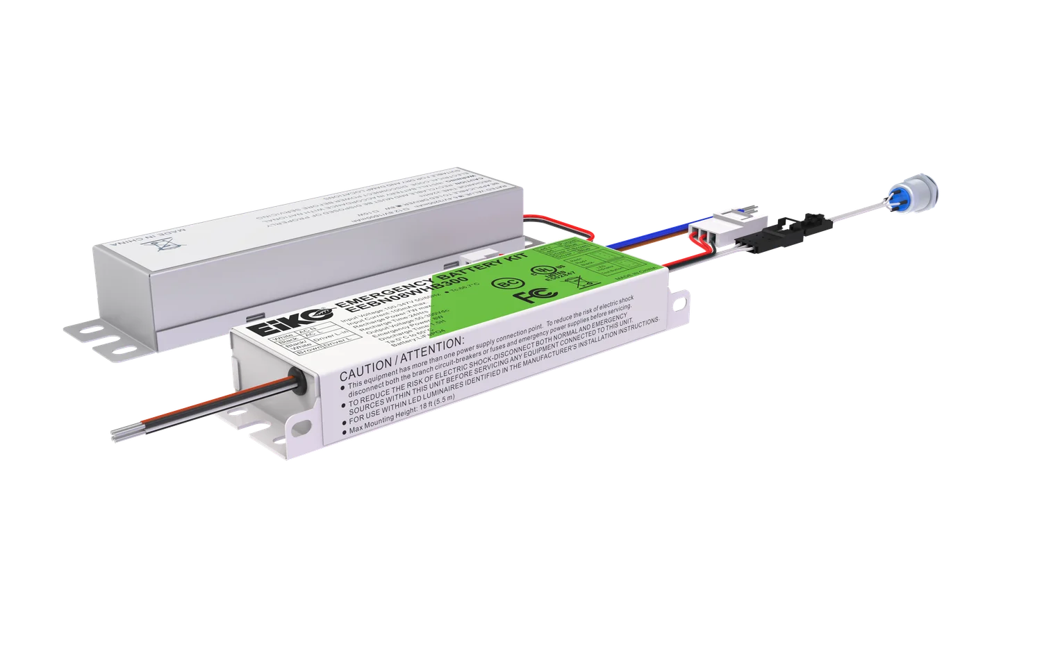 EiKO EEBN Emergency Battery Kit, High Temp, 20W, 120-277V, 156-260VDC Output, White - view 2