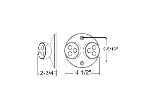 Emergence Double Remote Indoor Round Head, Black - view 2