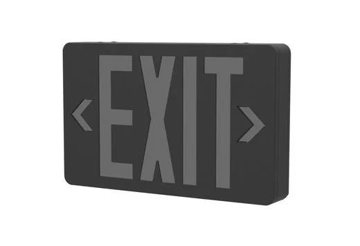 Emergence Series, Black Thermoplastic Exit Sign, Field-selectable Red/Green, Single/Double Face, Uni...