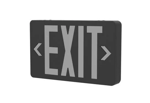 Emergence Series, Black Thermoplastic Exit Sign, Field-selectable Red/Green, Single/Double Face, Uni...