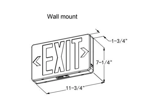 Emergence Series, Black Thermoplastic Exit Sign, Field-selectable Red/Green, Single/Double Face, Uni...